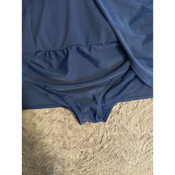 Basic Edition Womens Navy Blue Athletic Swim Skirt With Built-In Briefs - Picture 5 of 8